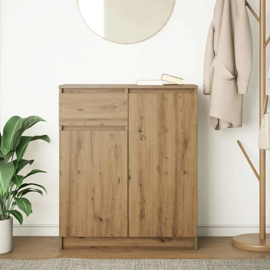 Brown Engineered Wood Sideboard with Storage