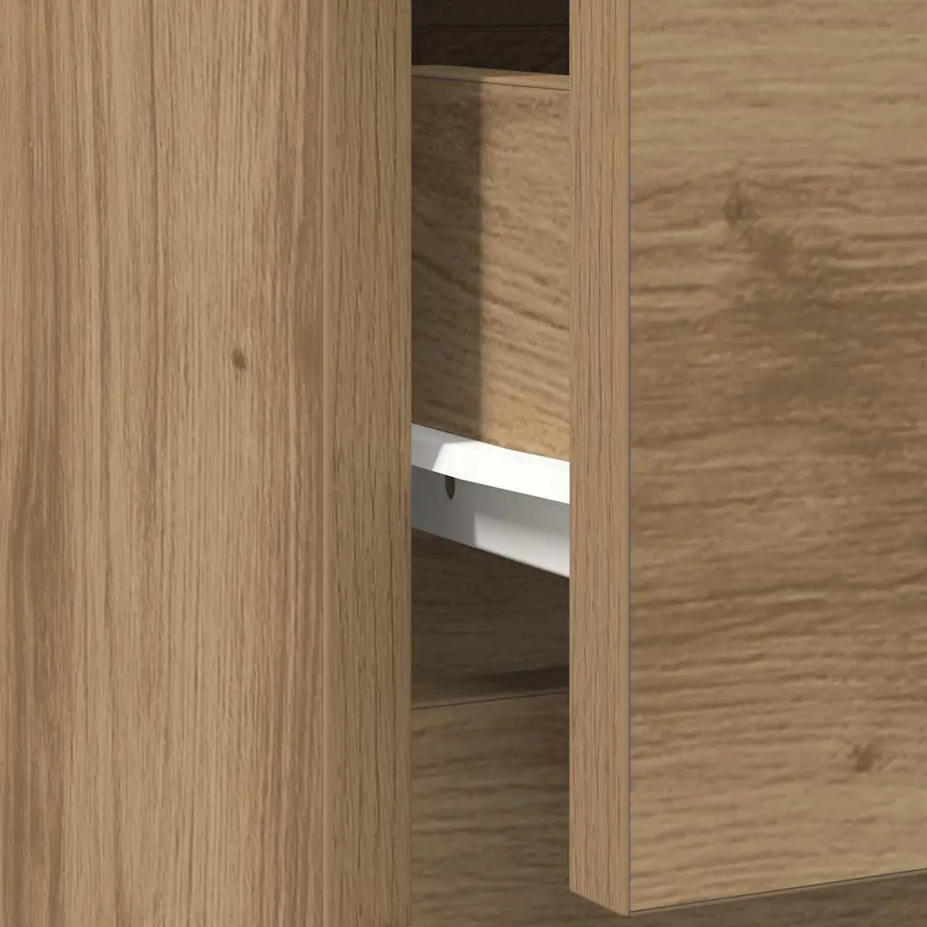 Brown Engineered Wood Sideboard with Storage