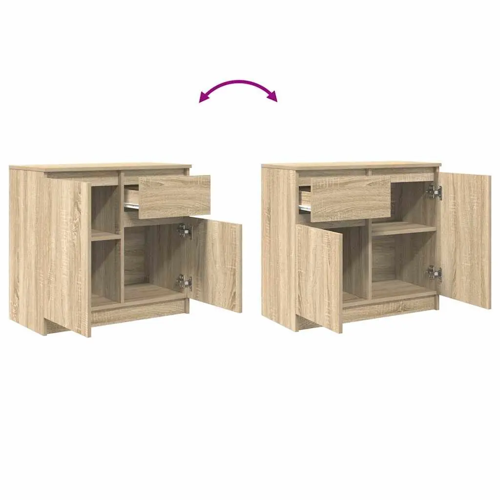 Brown Engineered Wood Sideboard with Drawer