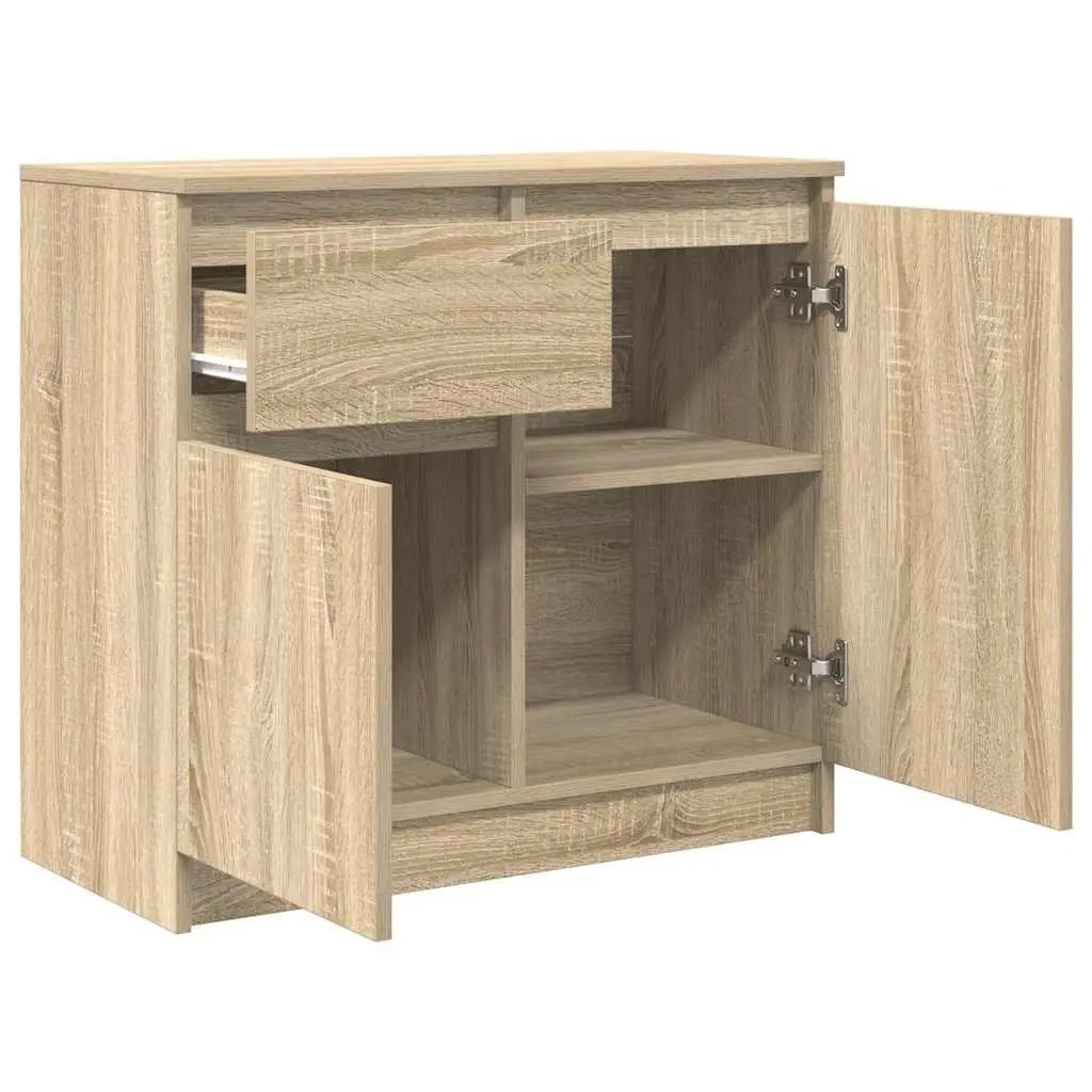Brown Engineered Wood Sideboard with Drawer