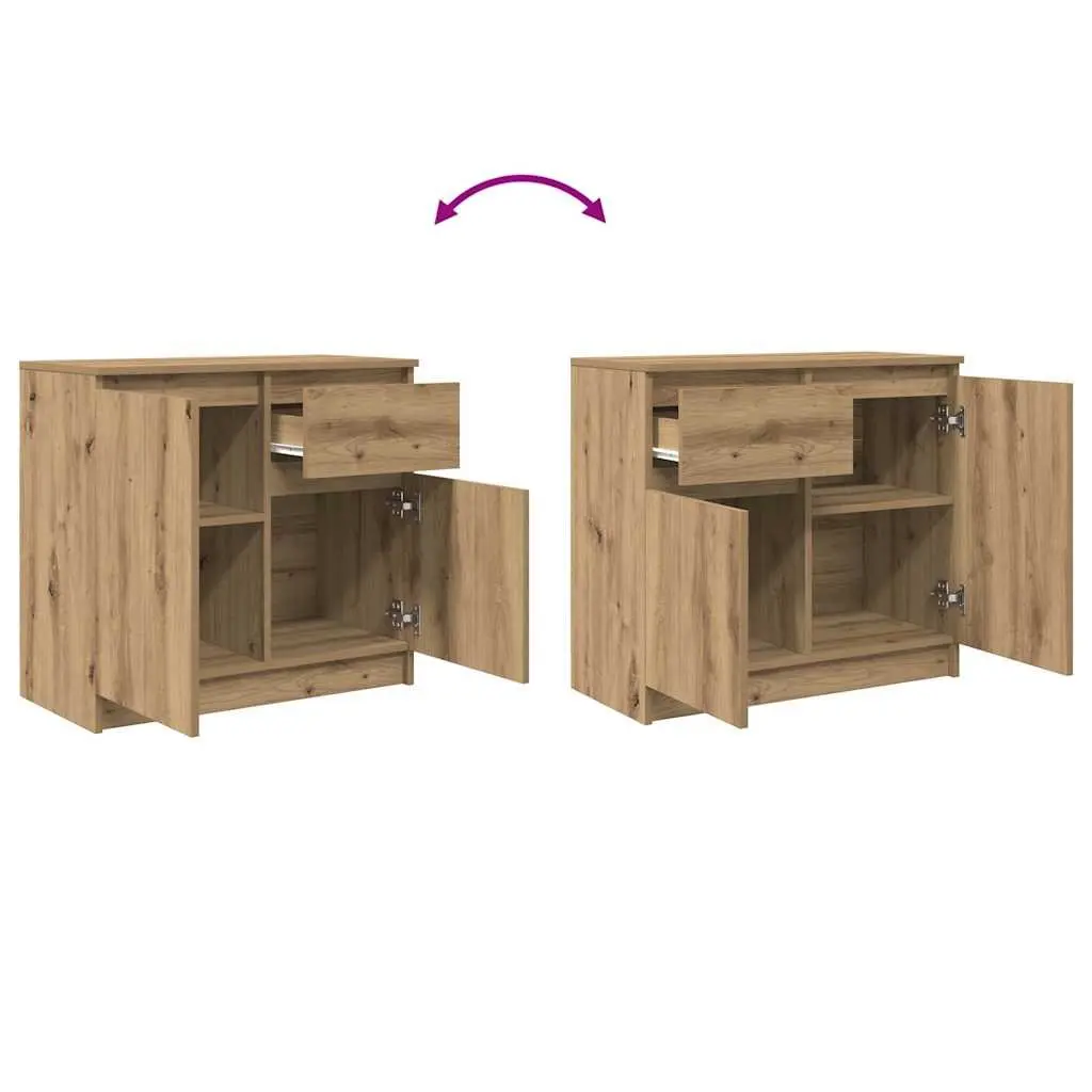 Brown Engineered Wood Sideboard with Drawer