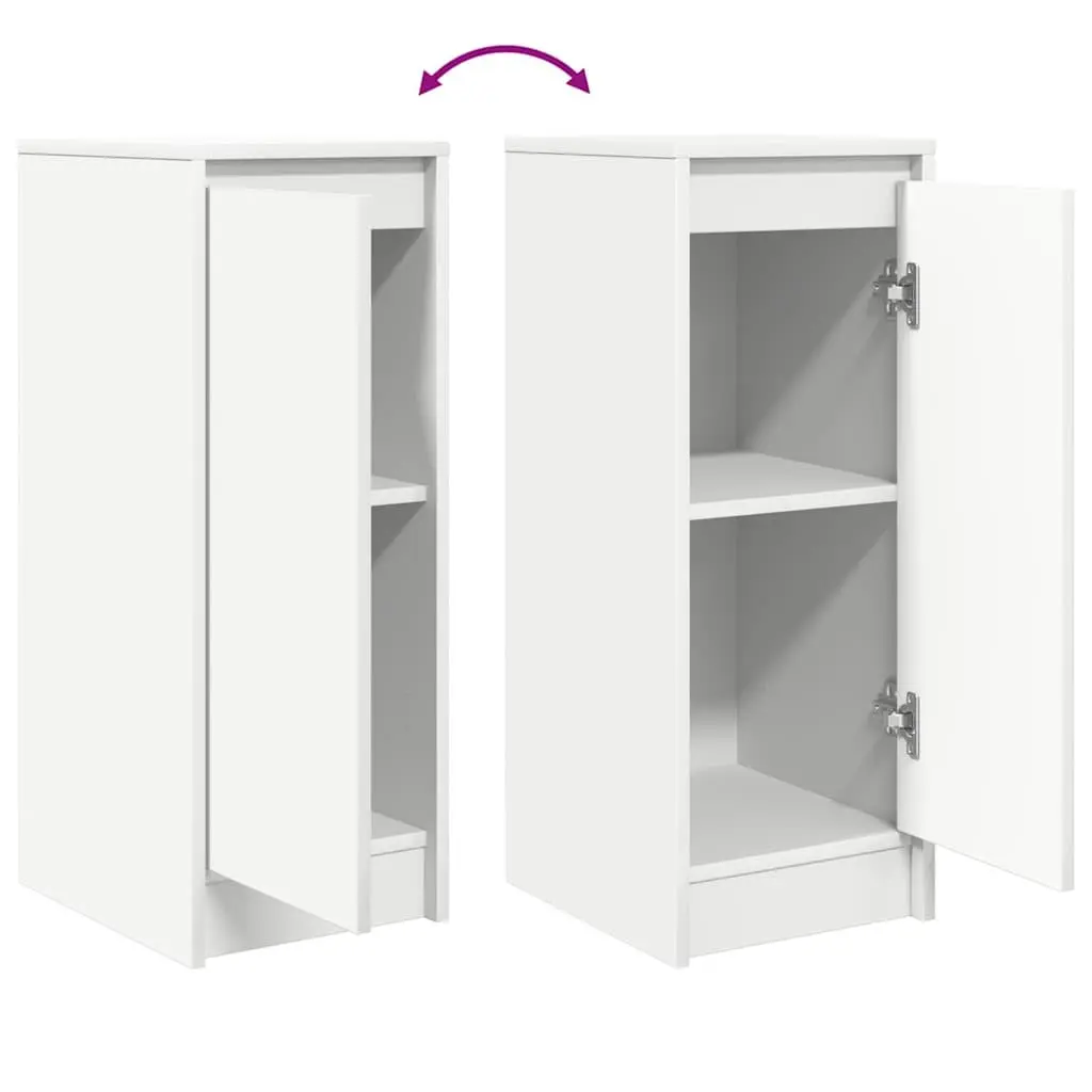 White Engineered Wood Sideboard for Organized Storage