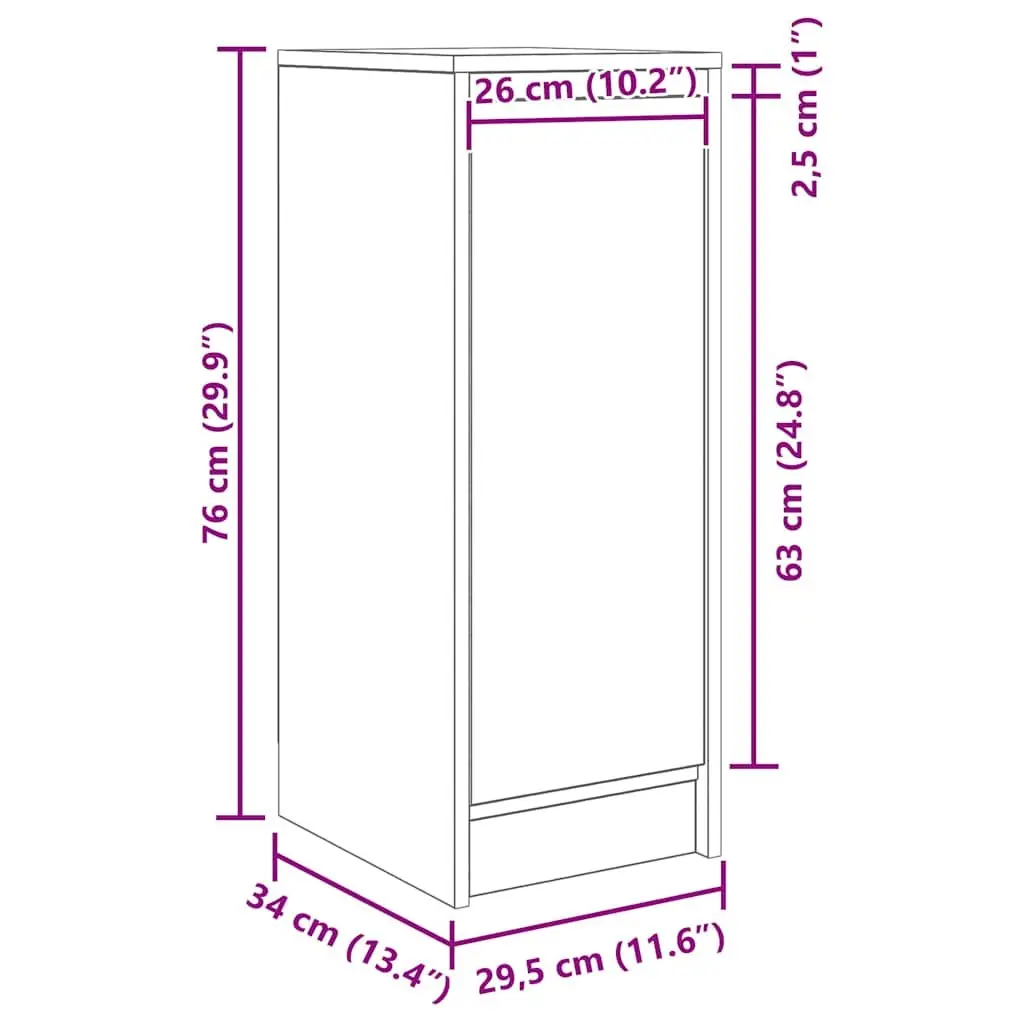 Brown Engineered Wood Sideboard Storage Cabinet
