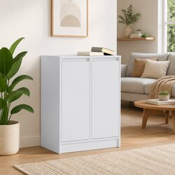 Sideboard Storage Cabinet White Engineered Wood Buffet Cupboard Bedroom Entryway