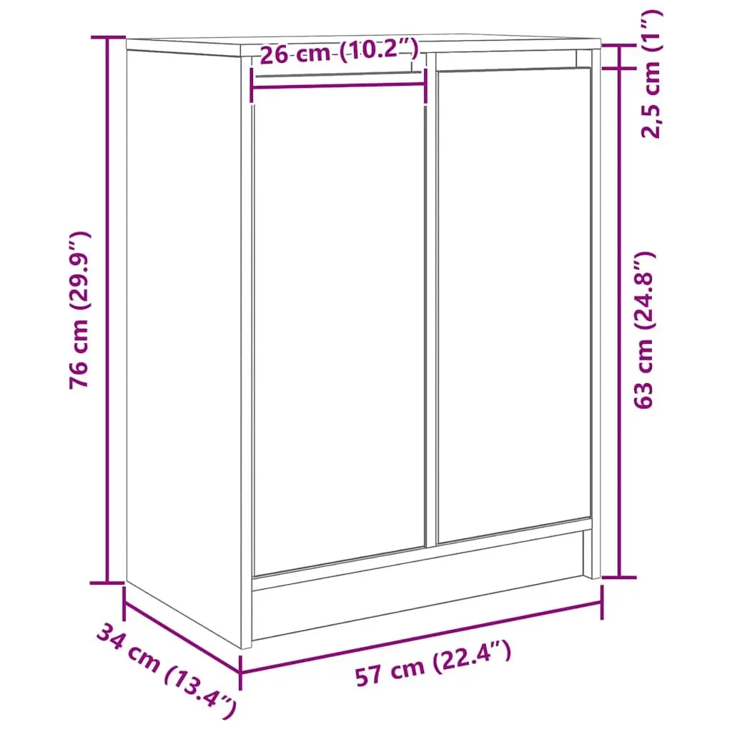 White Engineered Wood Sideboard for Storage