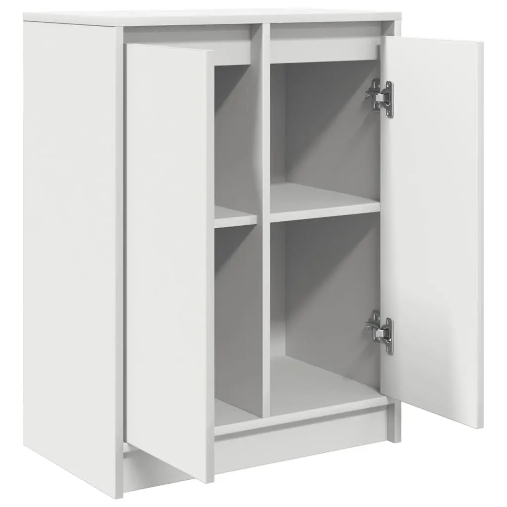 White Engineered Wood Sideboard for Storage
