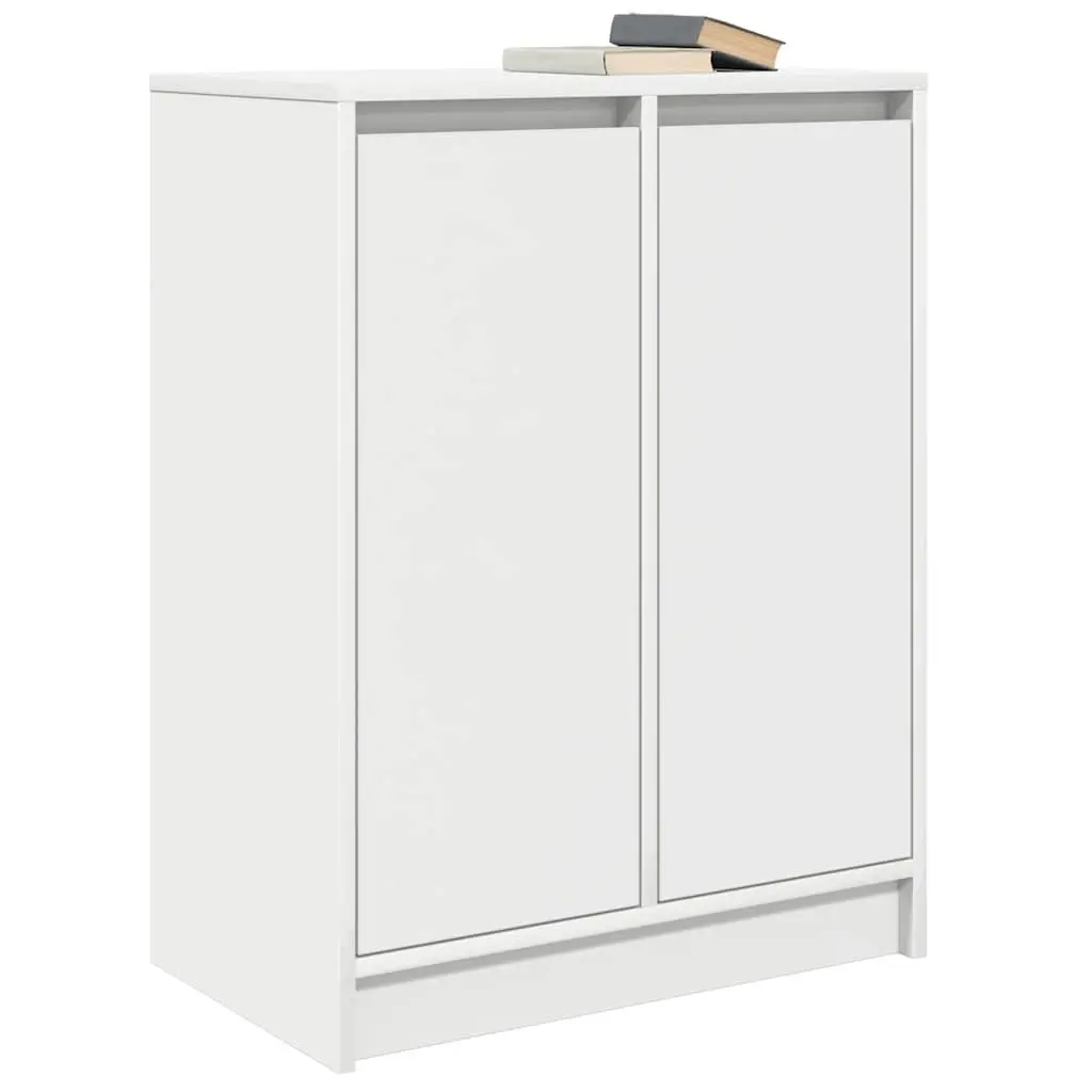 White Engineered Wood Sideboard for Storage