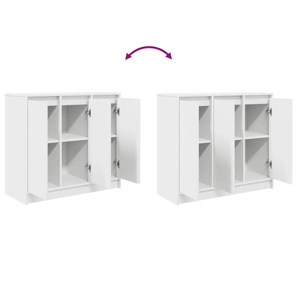 White Sideboard Cabinet 85x34x76cm for Storage