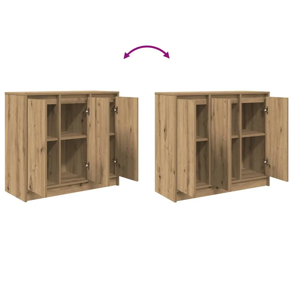 Artisan Oak Brown Sideboard Buffet Cabinet Storage