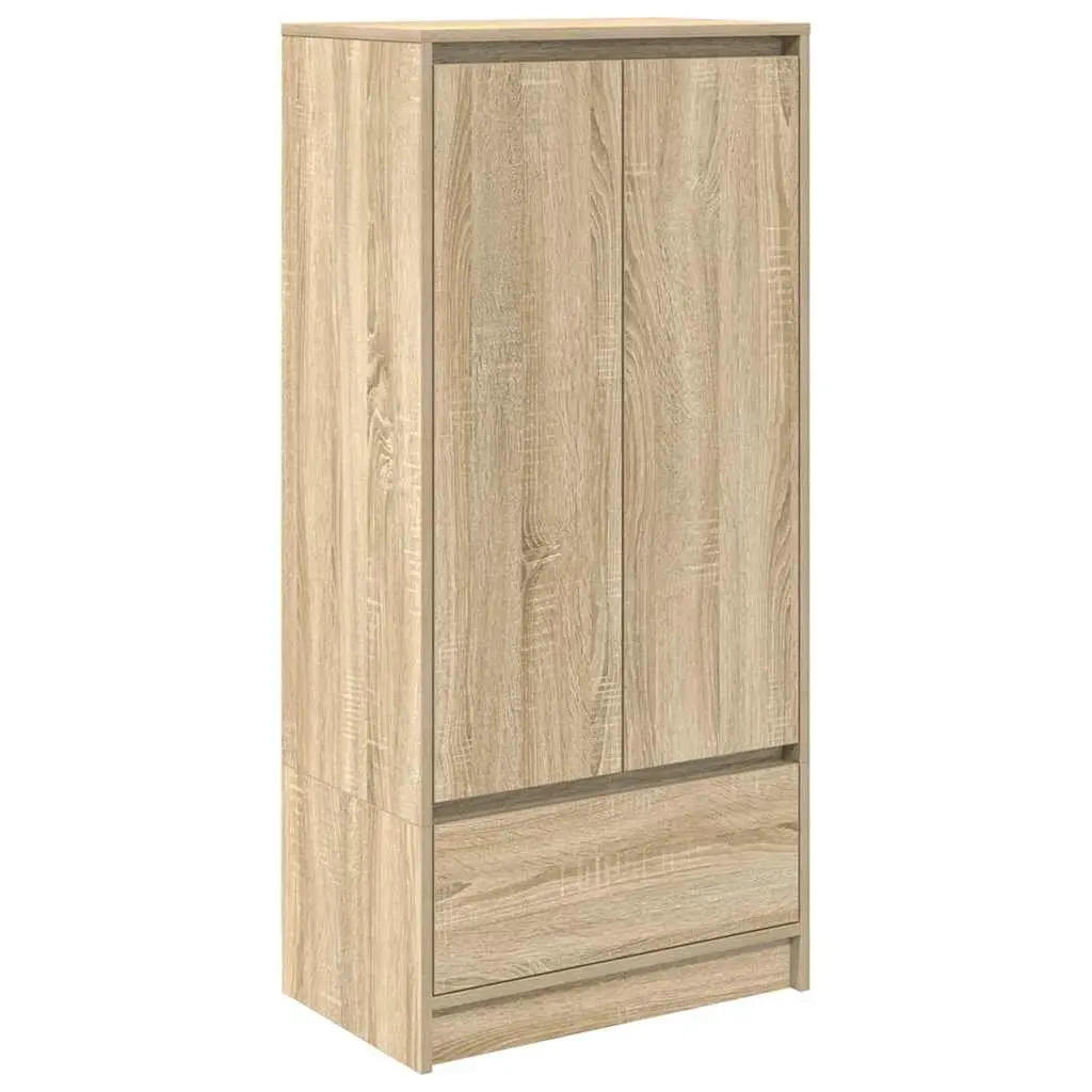 Brown Engineered Wood Storage Cabinet with Drawer