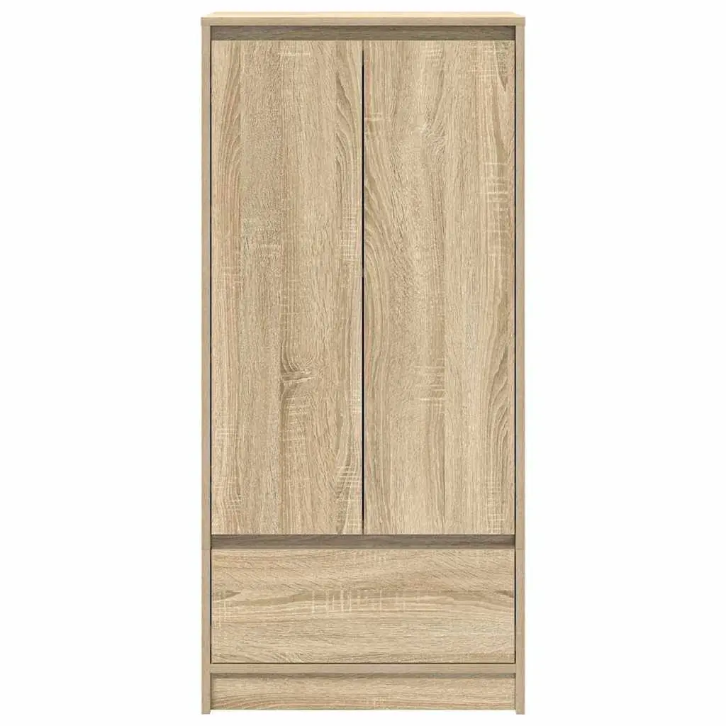 Brown Engineered Wood Storage Cabinet with Drawer