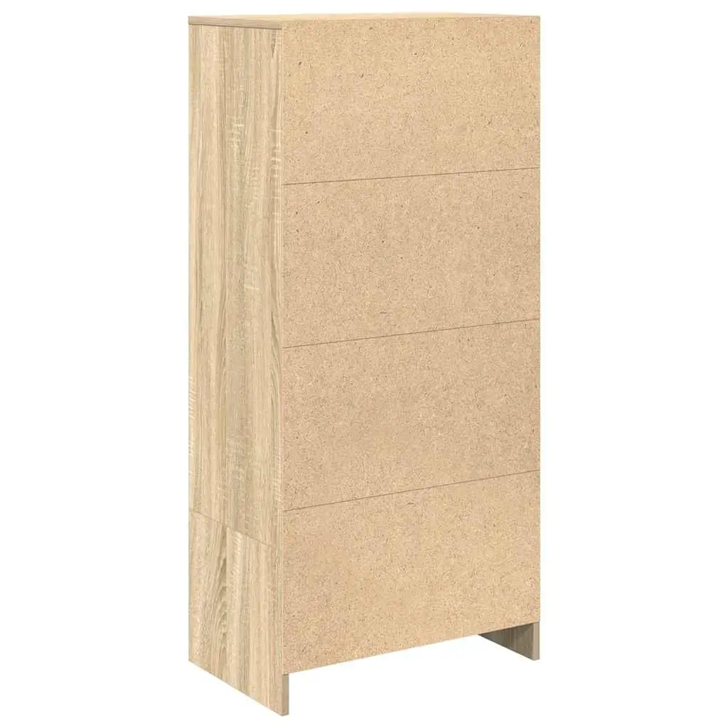 Brown Engineered Wood Storage Cabinet with Drawer