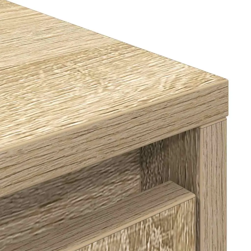 Brown Engineered Wood Storage Cabinet with Drawer