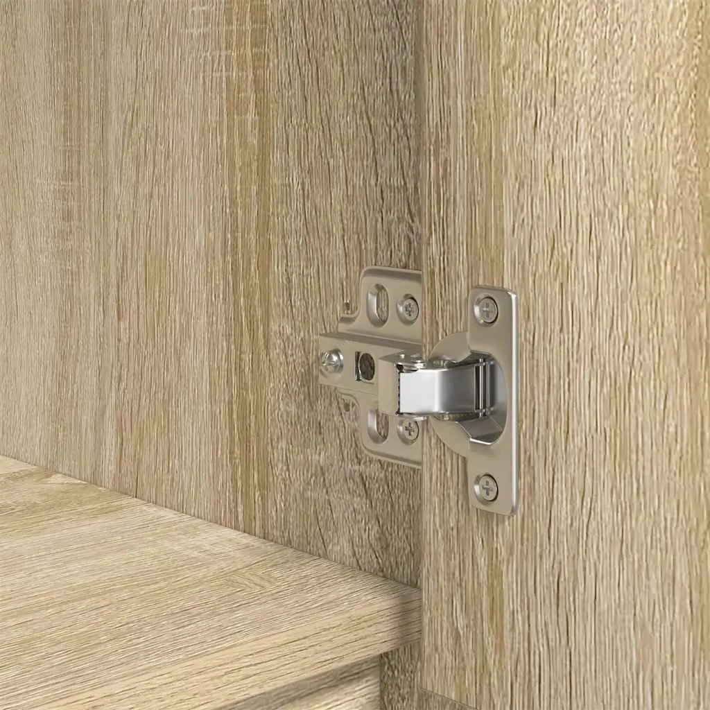Brown Engineered Wood Storage Cabinet with Drawer