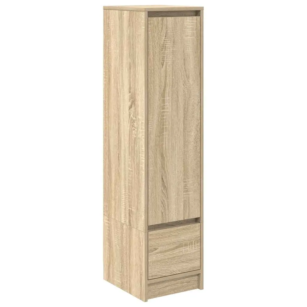 Highboard Storage Cabinet in Brown Engineered Wood