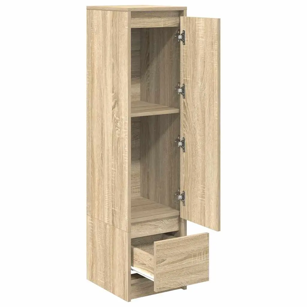 Highboard Storage Cabinet in Brown Engineered Wood