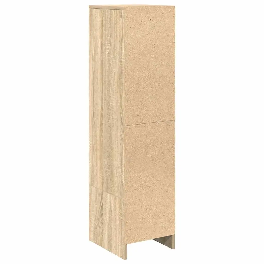 Highboard Storage Cabinet in Brown Engineered Wood