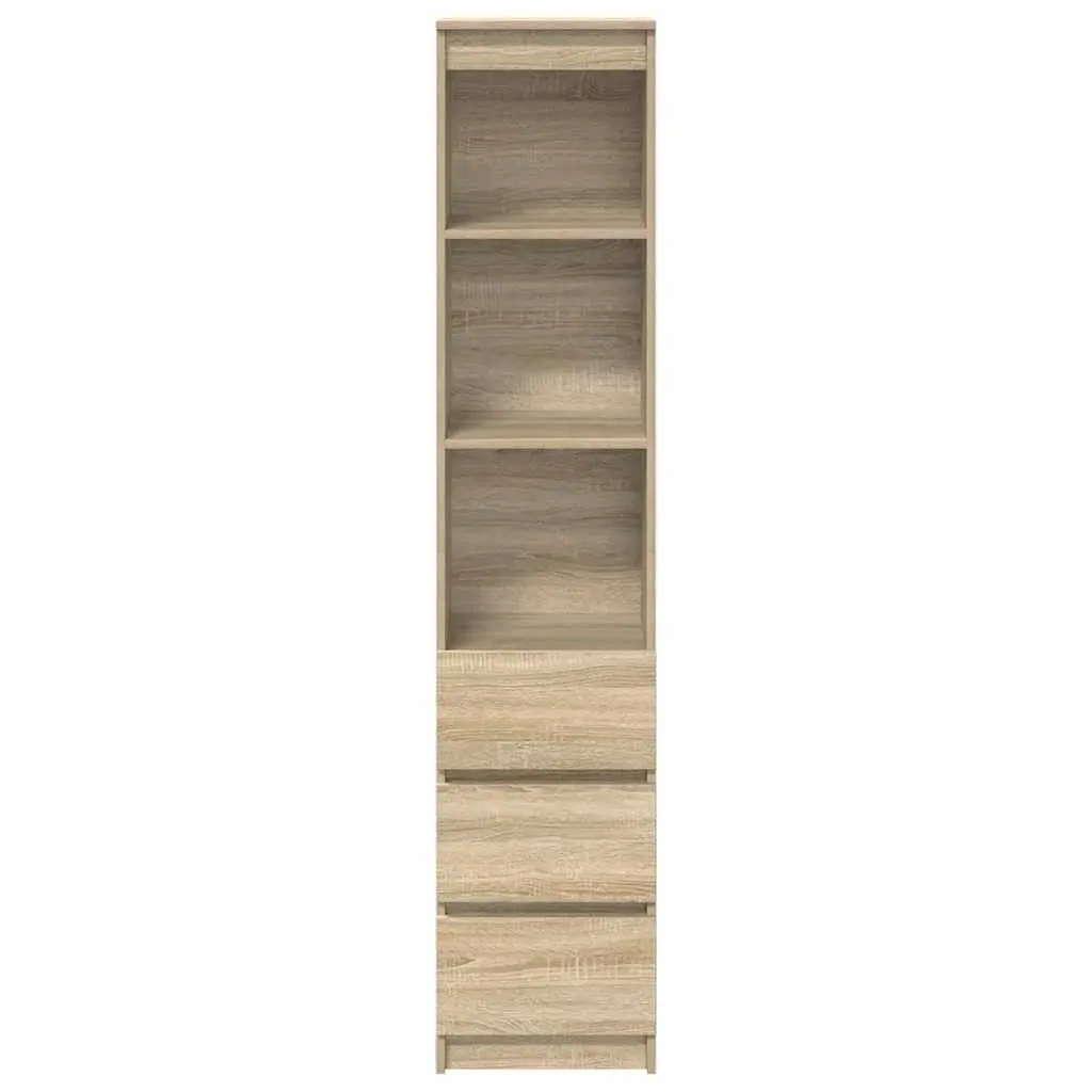 Highboard Storage Cabinet in Brown Engineered Wood