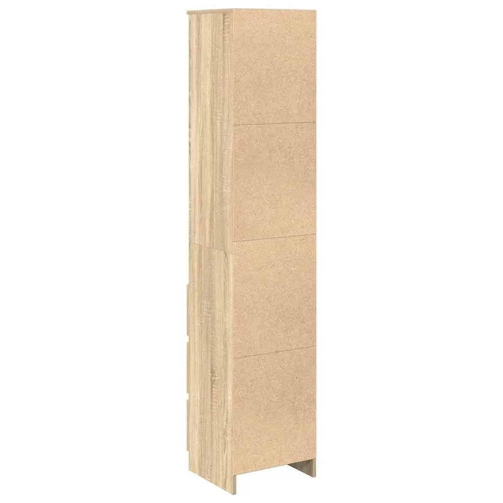 Highboard Storage Cabinet in Brown Engineered Wood
