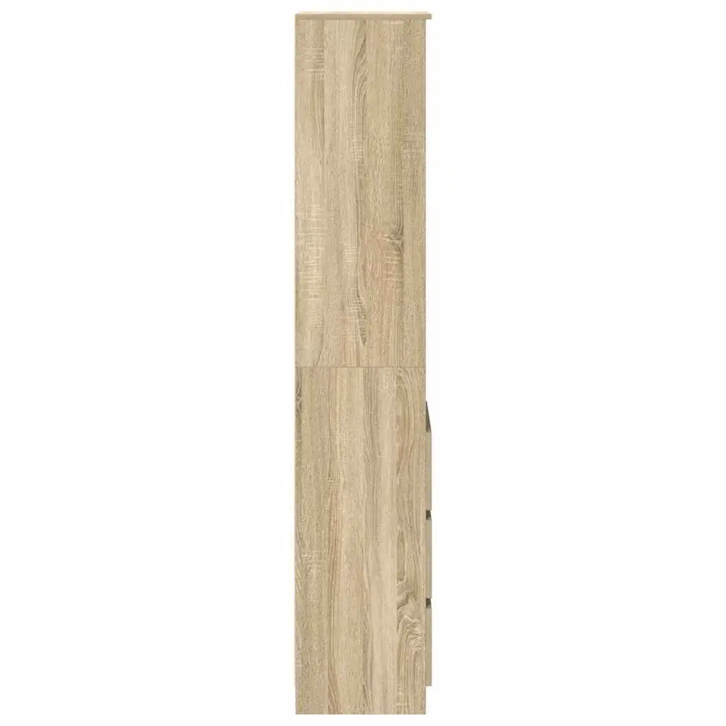 Highboard Storage Cabinet in Brown Engineered Wood