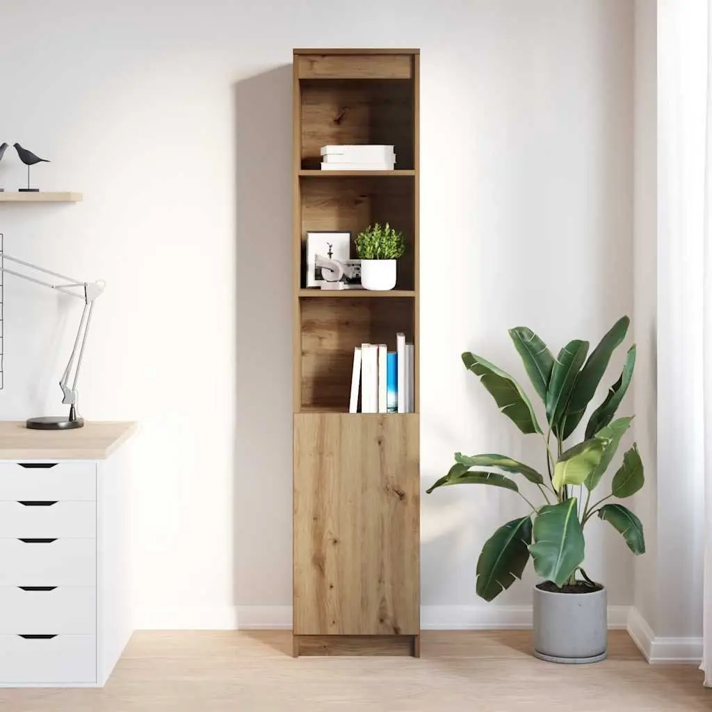 Highboard Storage Cabinet in Brown Engineered Wood