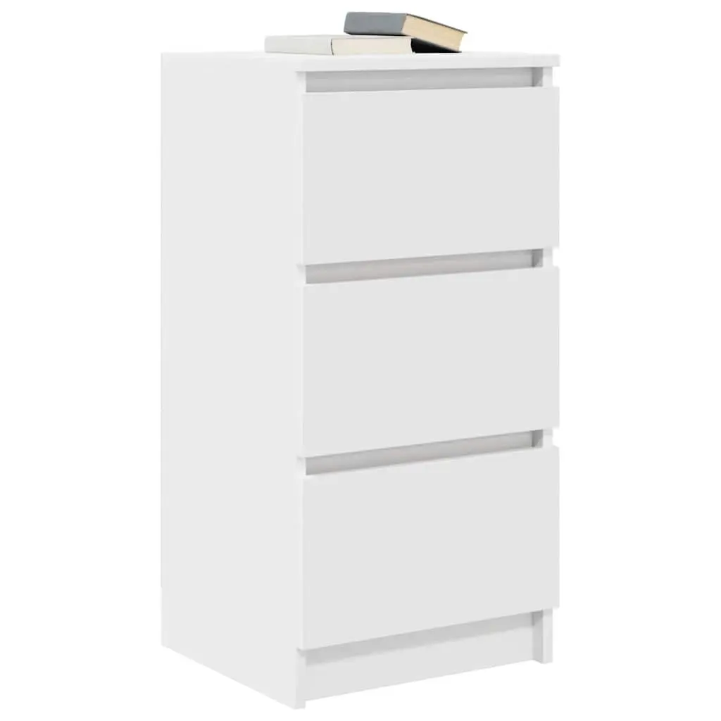 White Sideboard 37.5x35x76cm Engineered Wood Buffet