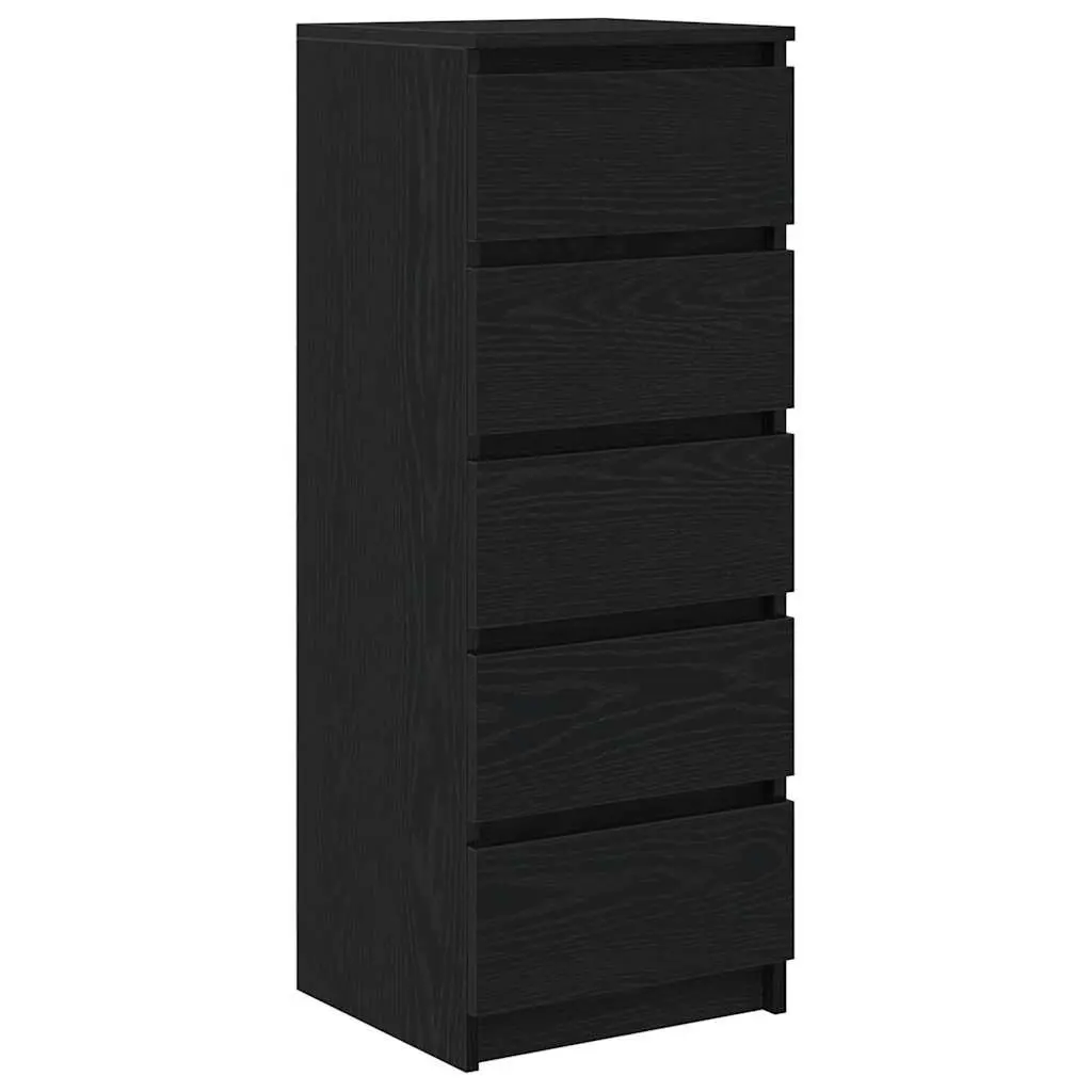 Black Oak Sideboard Storage Cabinet with Drawers