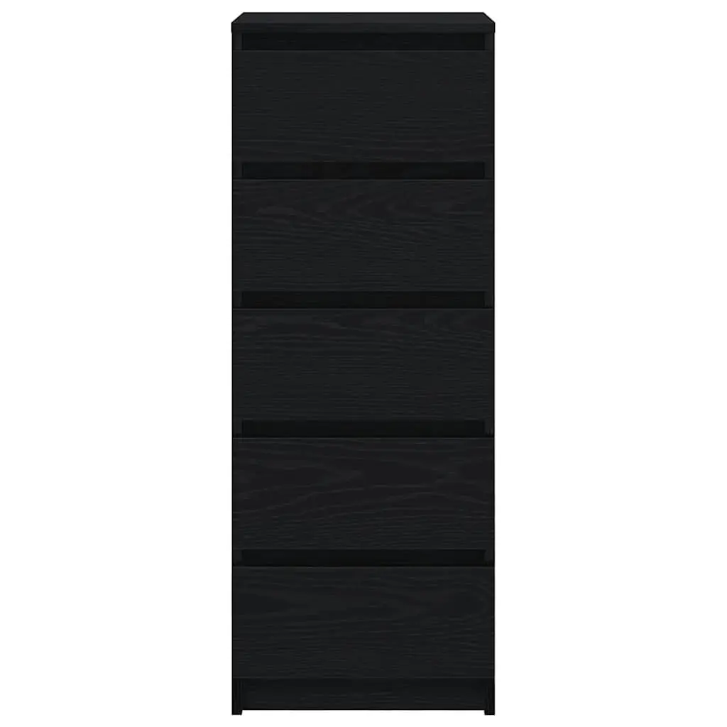 Black Oak Sideboard Storage Cabinet with Drawers