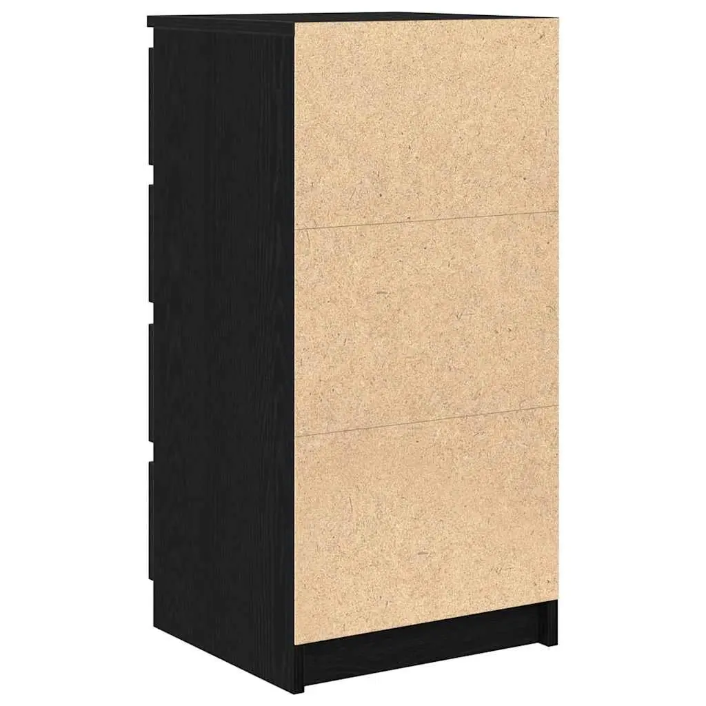 Black Oak Sideboard Storage Cabinet with Drawers