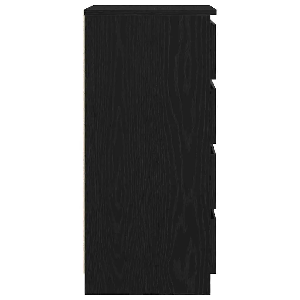 Black Oak Sideboard Storage Cabinet with Drawers