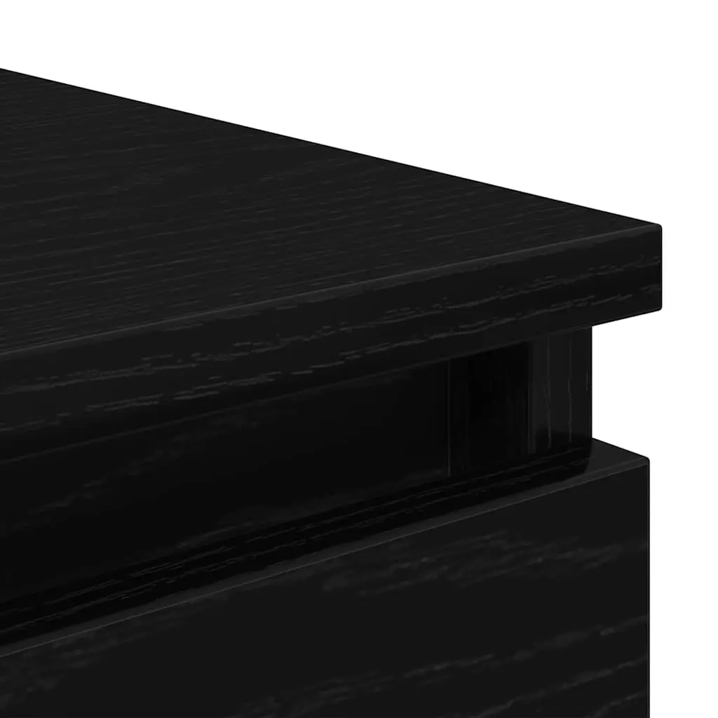 Black Oak Sideboard Storage Cabinet with Drawers