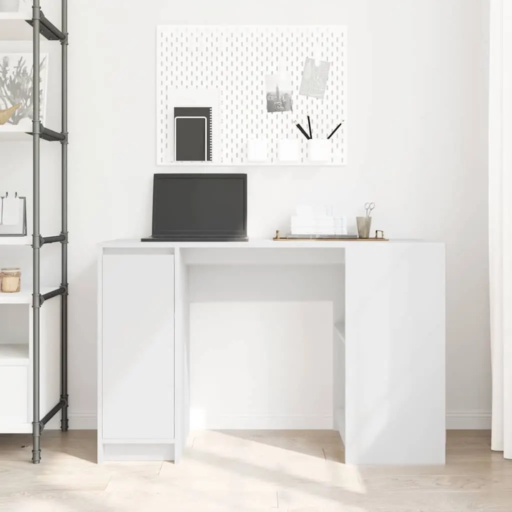 Desk Secretary Workstation Engineered Wood 120cm White