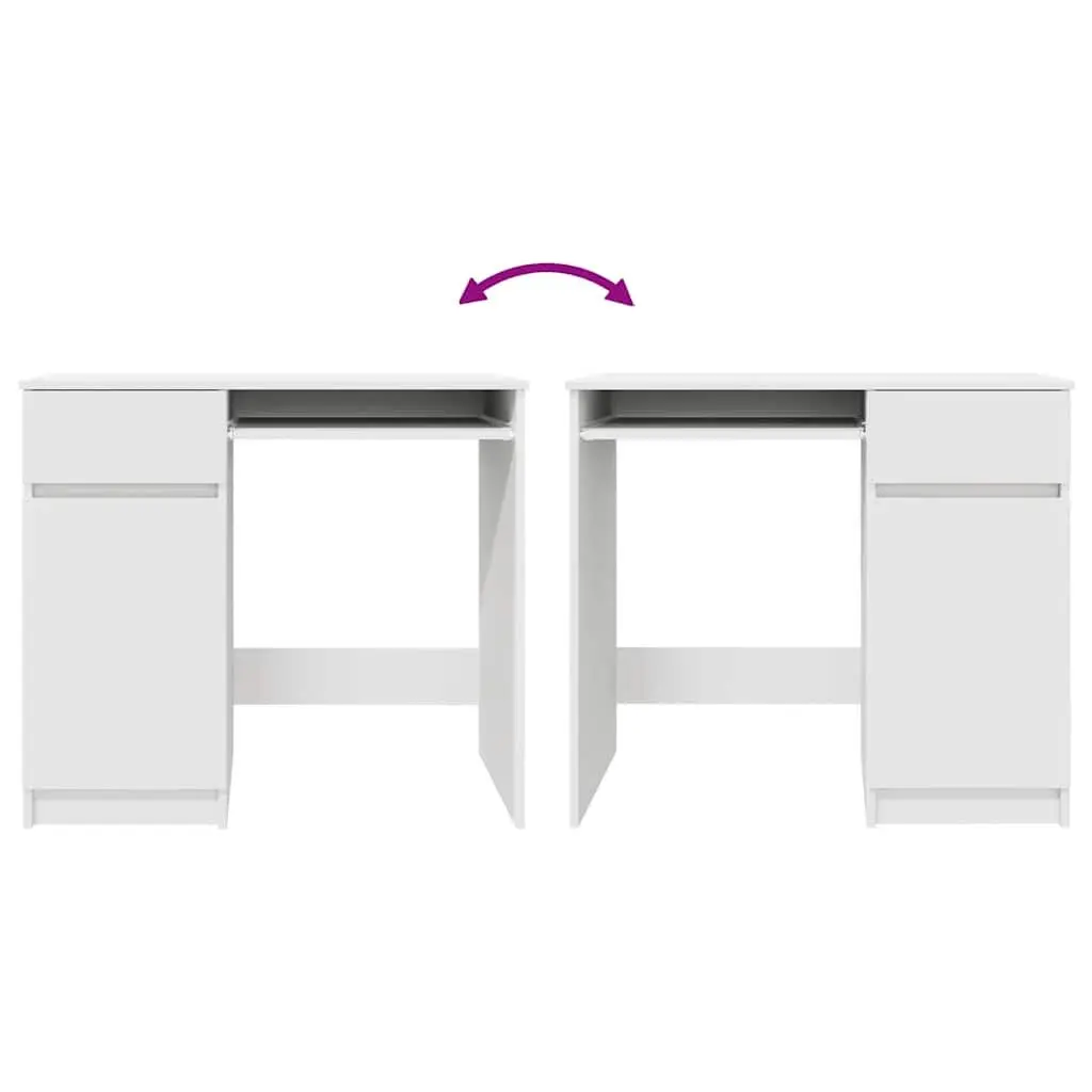 White Office Desk with Storage Solutions 86x49x76cm