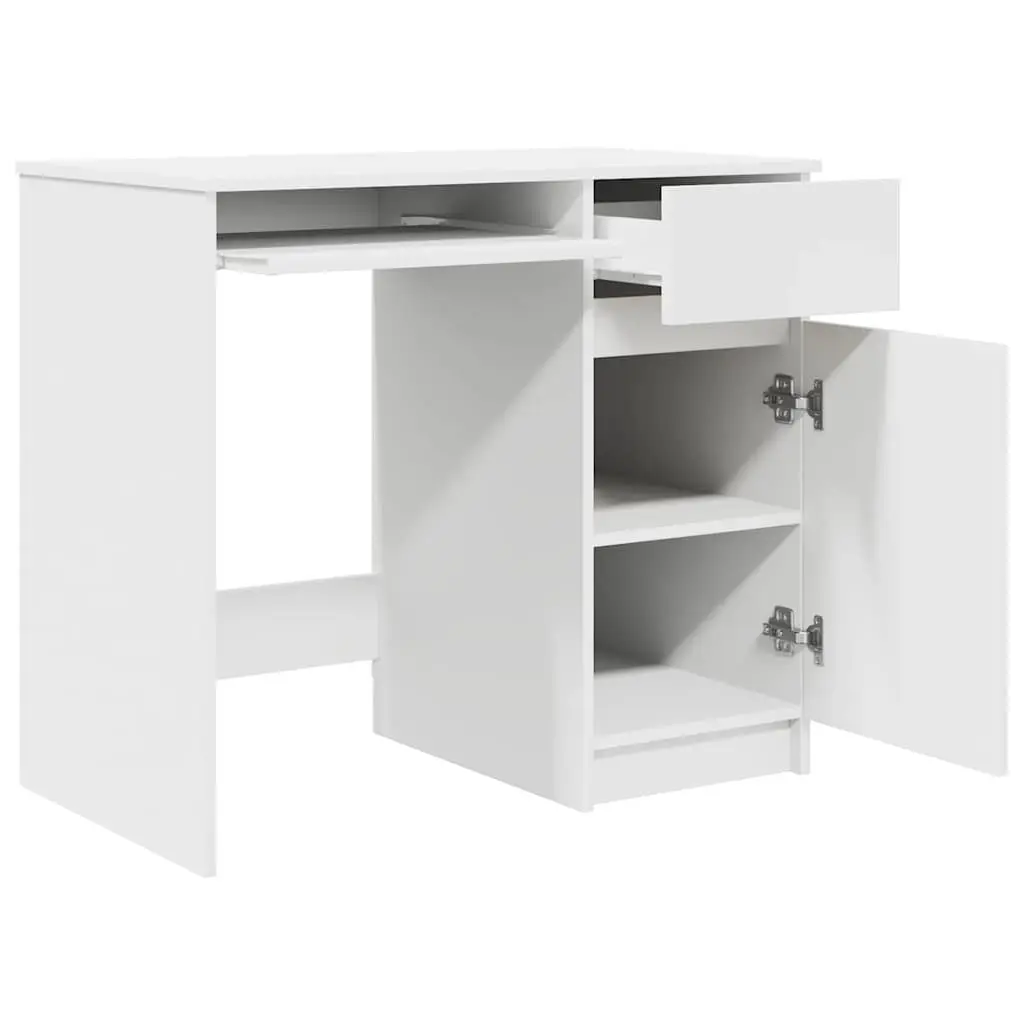 White Office Desk with Storage Solutions 86x49x76cm