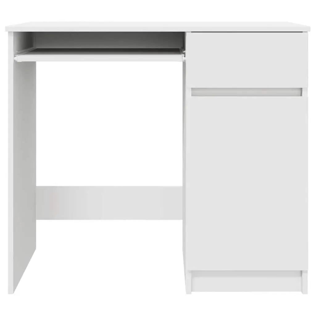 White Office Desk with Storage Solutions 86x49x76cm