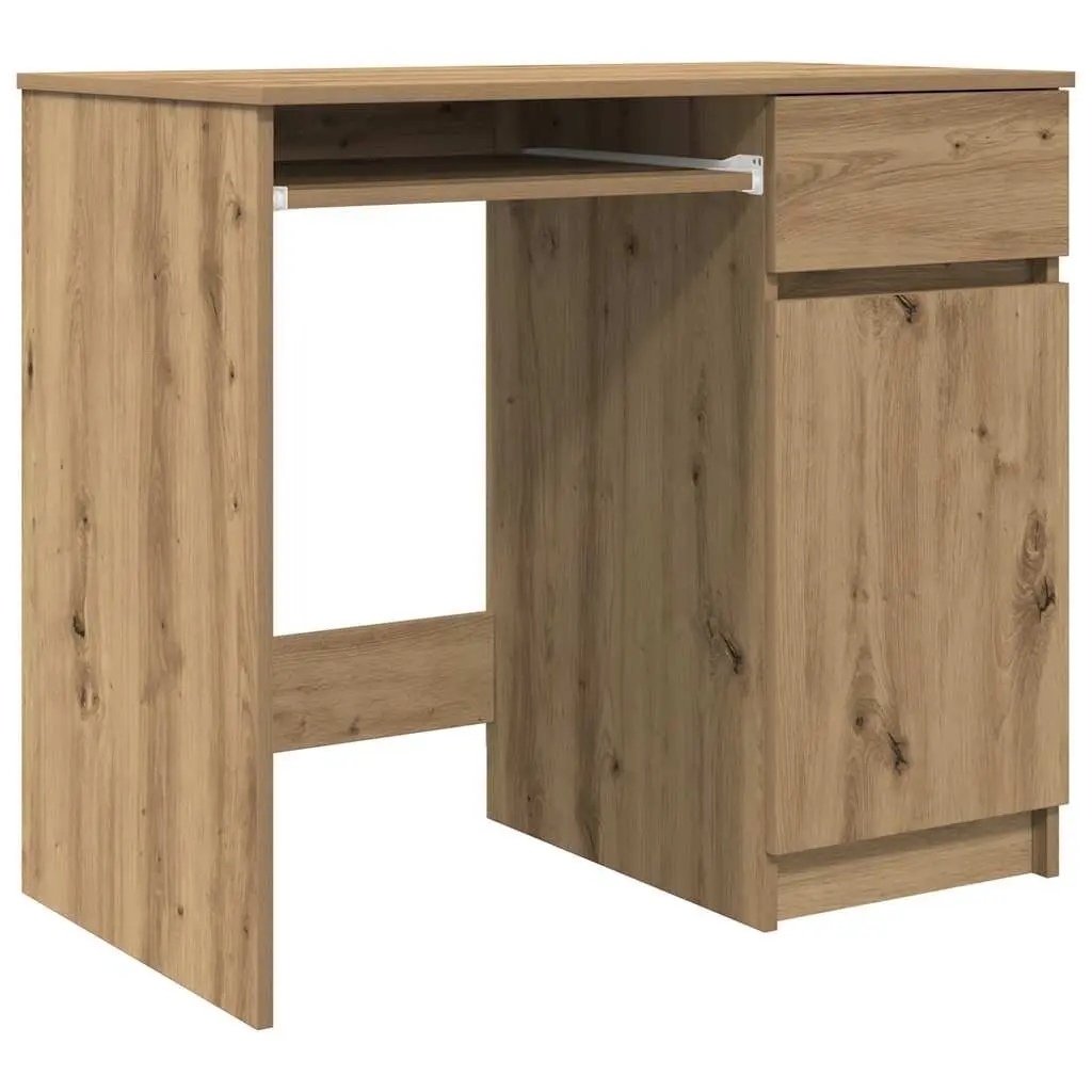 Office Desk Engineered Wood Brown 86W x 49D x 76H cm Storage Cabinet Drawer Shelf Workstation