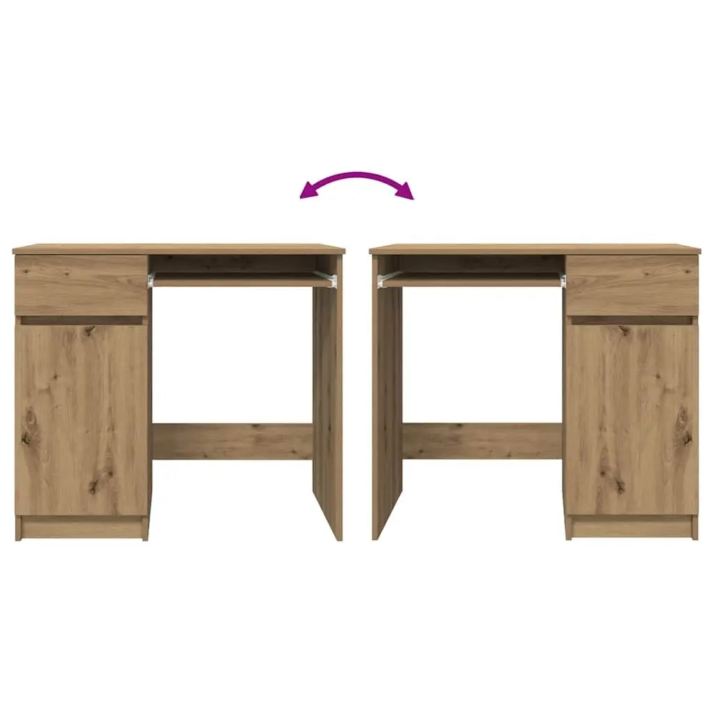 Office Desk Engineered Wood Brown 86W x 49D x 76H cm Storage Cabinet Drawer Shelf Workstation