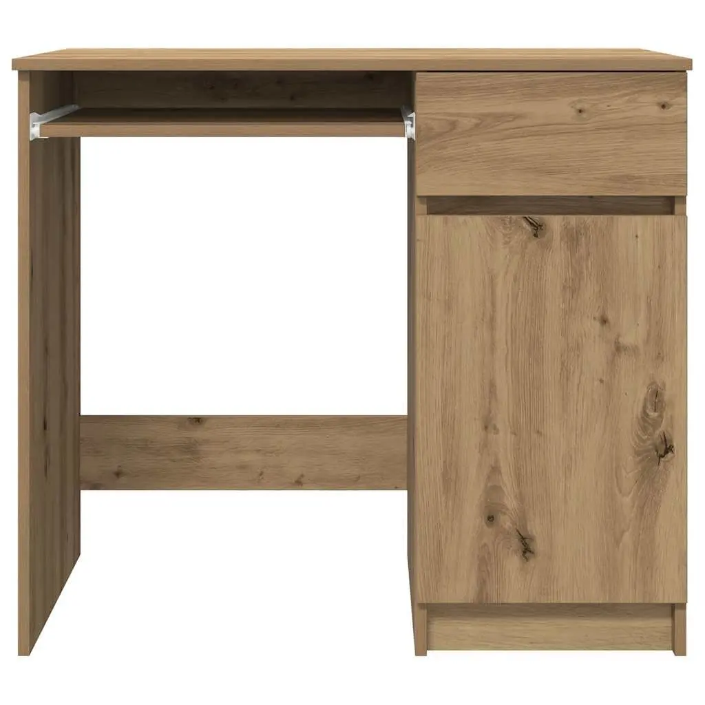 Office Desk Engineered Wood Brown 86W x 49D x 76H cm Storage Cabinet Drawer Shelf Workstation