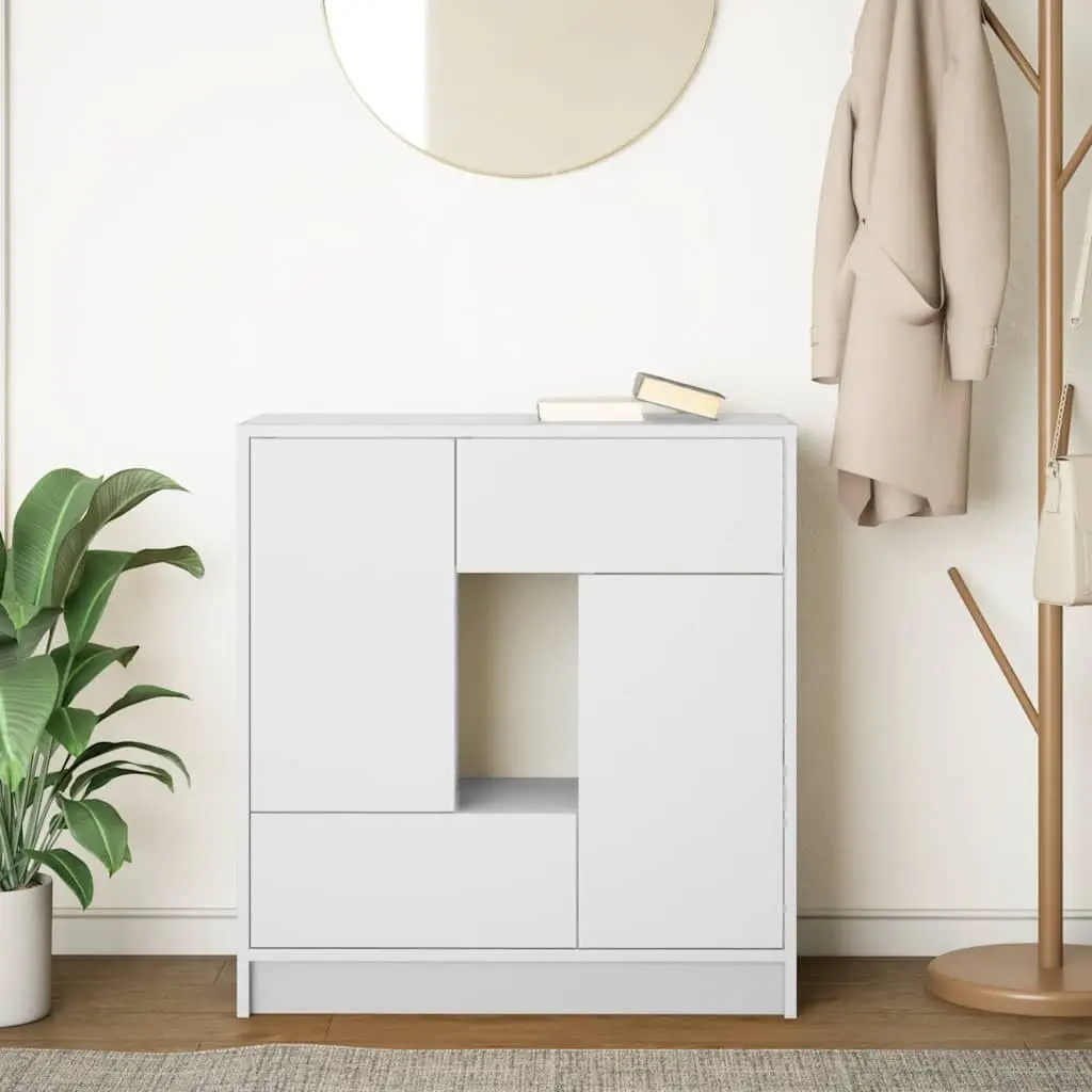 Sideboard Engineered Wood 70.5W x 34D x 74.5H cm White Storage Cabinet