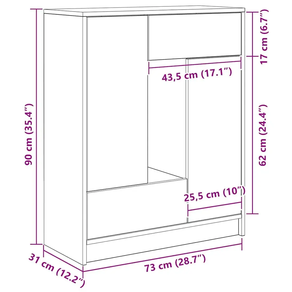 White Sideboard Buffet Cabinet with Storage