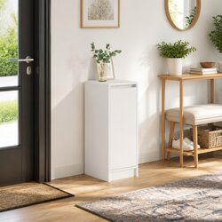 White Engineered Wood Shoe Cabinet for Efficient Storage