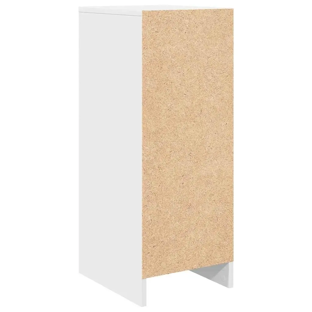 Shoe Cabinet Storage Organiser White Engineered Wood Cupboard with Doors