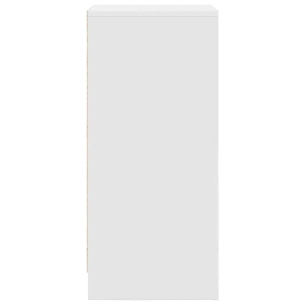 Shoe Cabinet Storage Organiser White Engineered Wood Cupboard with Doors