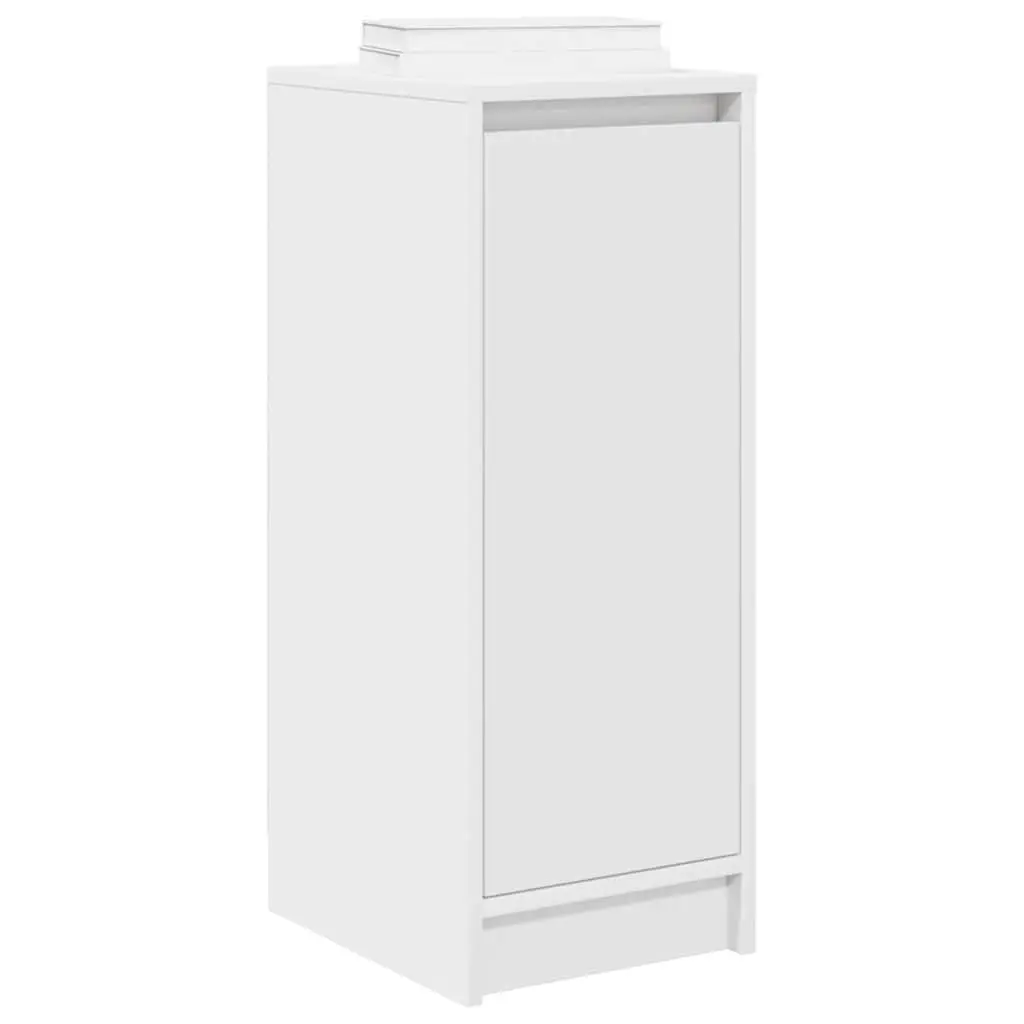 Shoe Cabinet Storage Organiser White Engineered Wood Cupboard with Doors