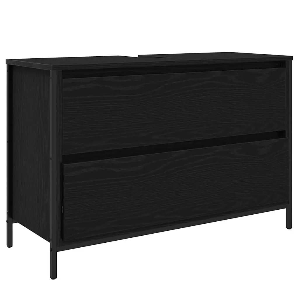 Bathroom Vanity Unit Engineered Wood 90x34.5x60cm Black Oak