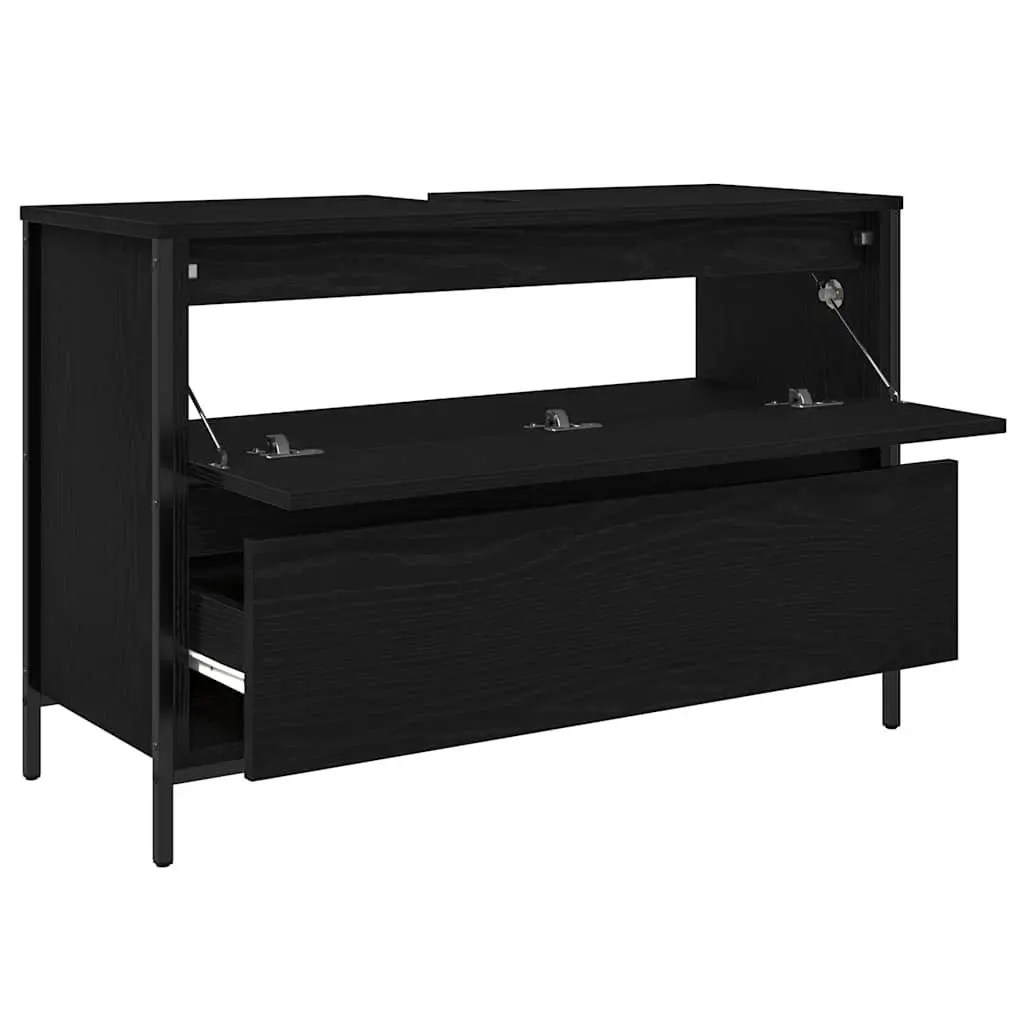 Bathroom Vanity Unit Engineered Wood 90x34.5x60cm Black Oak
