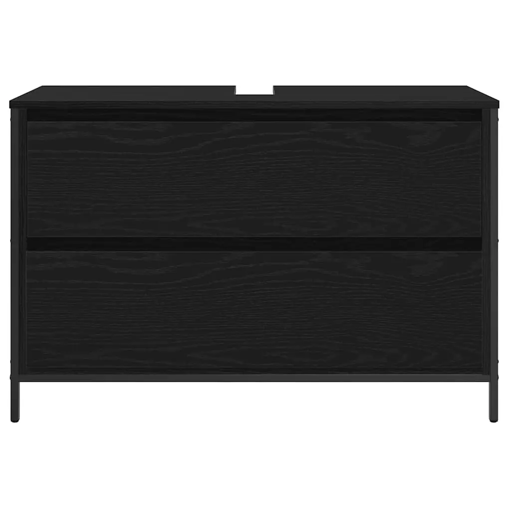 Bathroom Vanity Unit Engineered Wood 90x34.5x60cm Black Oak