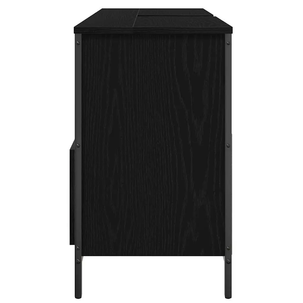 Bathroom Vanity Unit Engineered Wood 90x34.5x60cm Black Oak