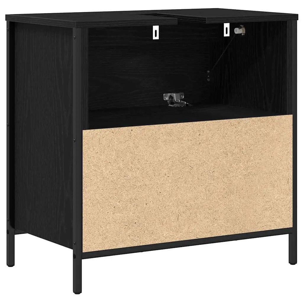Black Oak Bathroom Vanity Cabinet with Drawers