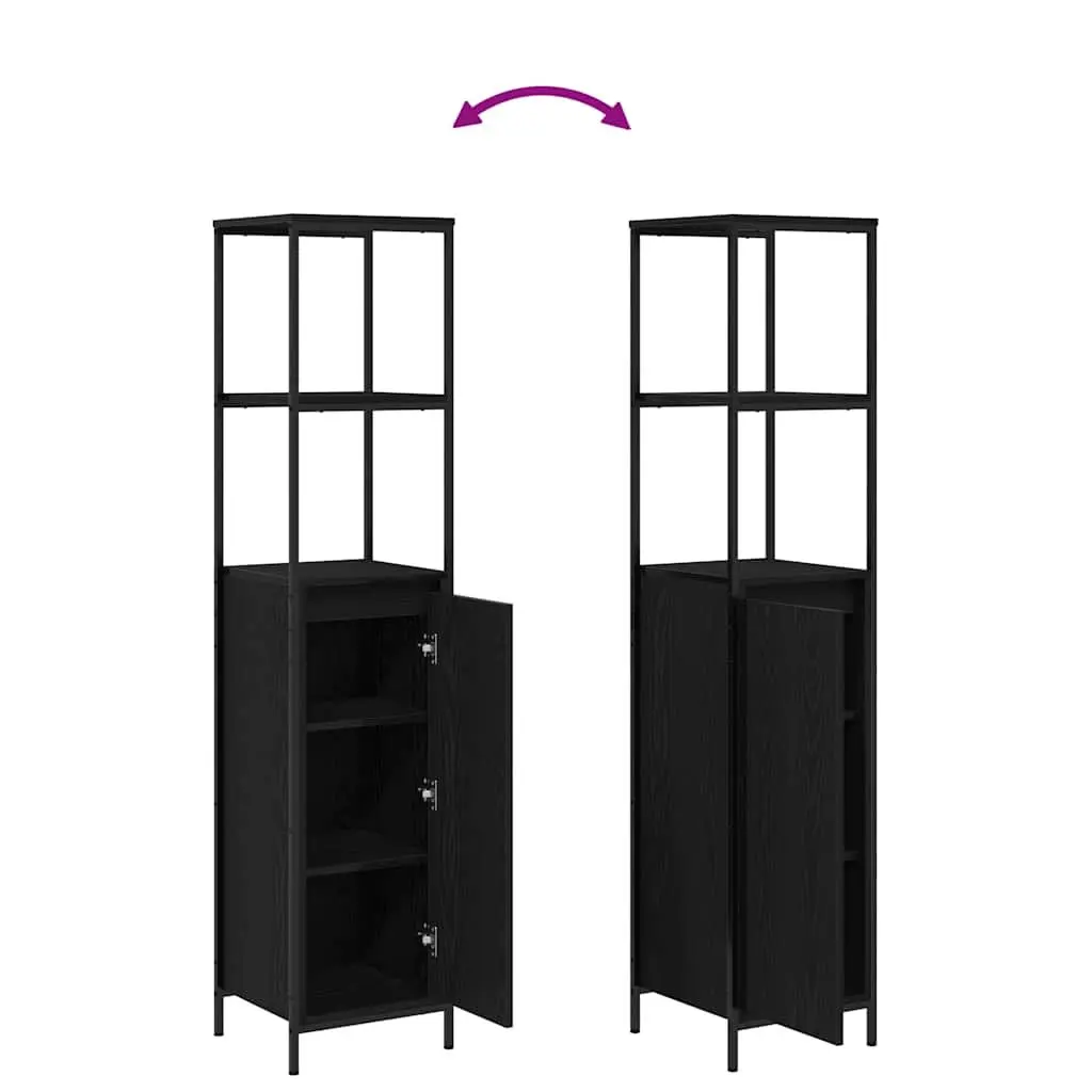 Bathroom Vanity Cabinet Engineered Wood 36x35x165cm Black Oak